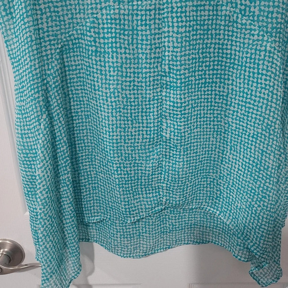 Fever Teal Blue & White Double Layer Sleeveless Blouse in Size XL - Picture 10 of 11